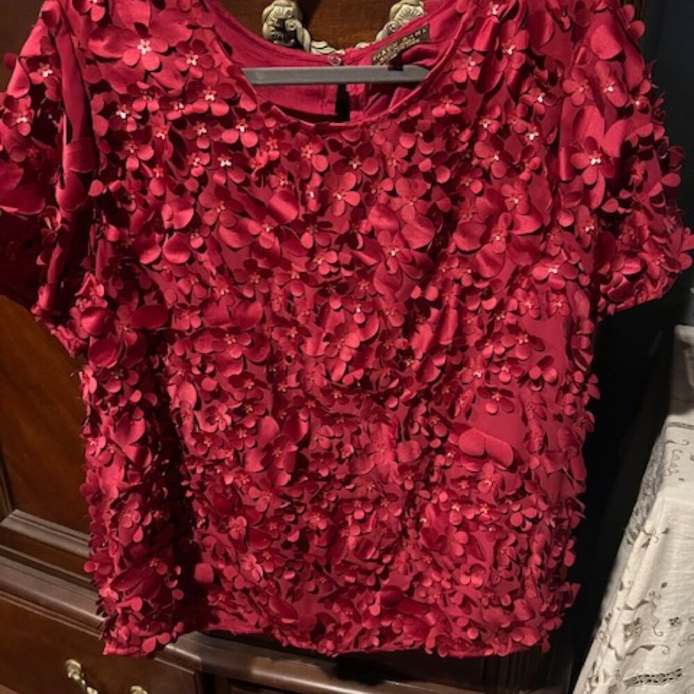 Anthropologie top with 3D flowers